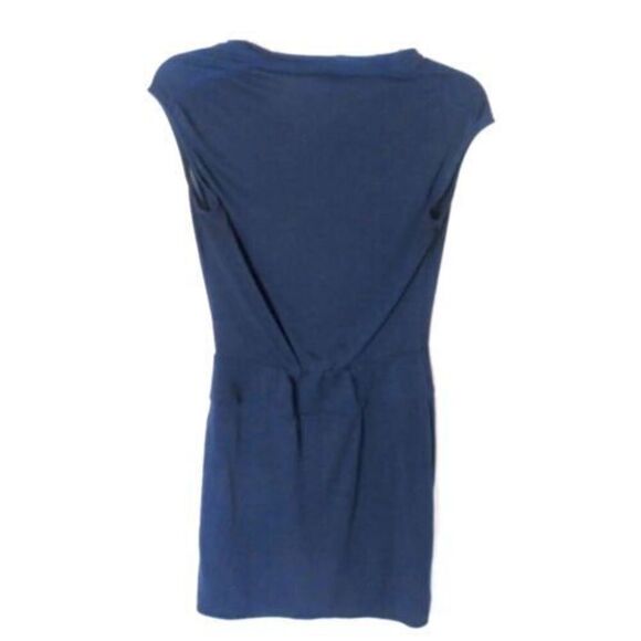 BCBG Maxazria Cowl Neck Drop Waist Stretch Dress BLUE Women Size XS - Picture 2 of 6